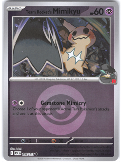 Team Rocket's Mimikyu 097/217 Energy Reverse Ascended Heroes NM Pokemon TCG - Image 1