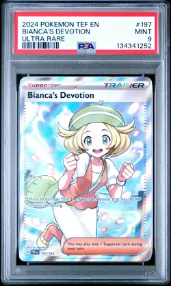 2024 POKEMON TEF EN-TEMPORAL FORCES ULTRA RARE #197 BIANCA'S DEVOTION PSA 9 - Image 1