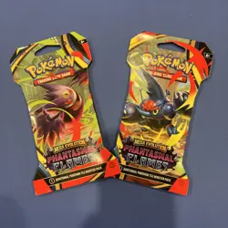Pokemon TCG Phantasmal Flames Sleeves Booster Pack - X2 - Factory Sealed - Image 1