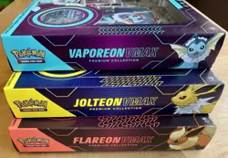 Pokemon Eevee Evolution VMAX Premium Collection Box Set of 3 Great Condition - Image 4