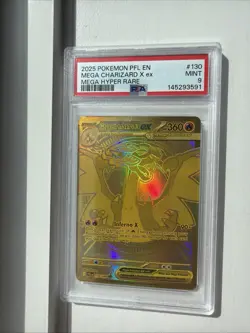 Pokemon TCG Mega Charizard X ex 130/094 Phantasmal Flames Mega Hyper Rare PSA 9 - Image 1