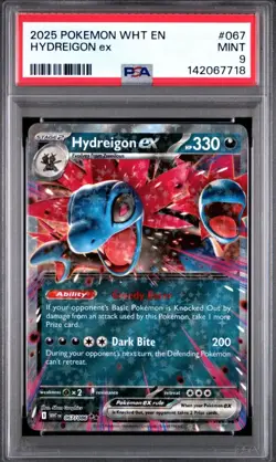 2025 Pokemon WHT EN Hydreigon ex #067 PSA 9 MINT - Image 1