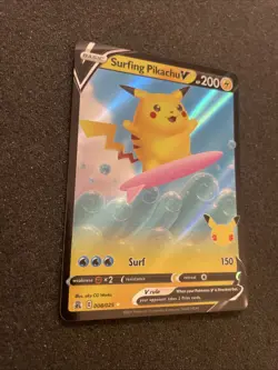 Surfing Pikachu V - 008/025 Ultra Rare Celebrations NM - M Pokemon TCG - Image 2