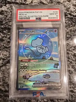 PSA 10 Gem Mint 2024 Pokemon PAF EN Mew Ex #232 SIR Bubble Mew - Image 1