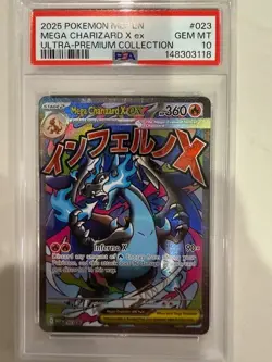 2025 POKEMON MEP PROMO ULTRA-PREMIUM COLLECTION #023 MEGA CHARIZARD X EX PSA 10 - Image 1
