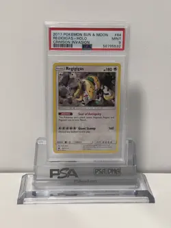 2017 POKEMON SUN & MOON CRIMSON INVASION #84 REGIGIGAS-REVERSE FOIL PSA 9 - Image 1