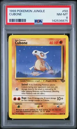 PSA 8 Pokemon TCG Pokemon Cubone #50 Jungle Unlimited Common - Image 1