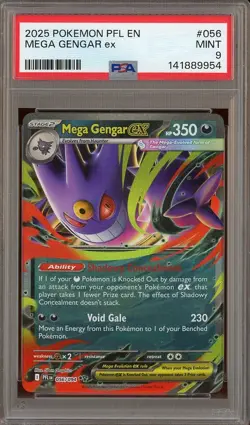 2025 Pokemon PFL En #056 Mega Gengar Ex PSA 9 MINT - Image 1