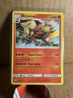 Pokemon Arcanine Holo Rare 22/214 Sm-Unbroken Bonds Stage 1 140 HP Grand Flame - Image 1