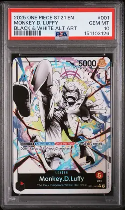 Monkey D. Luffy PSA 10 English One Piece ST21-001 Gear 5 2025 Alternate Art - Image 1