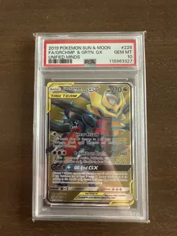 Pokemon Garchomp & Giratina GX Unified Minds Full Art #228 PSA 10 Gem Mint - Image 1