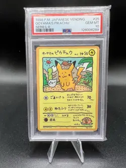 1998 POKEMON JAPANESE VENDING SERIES III #25 OOYAMA'S PIKACHU PSA 10 - Image 1