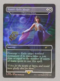 MTG x FINAL FANTASY SECRET LAIR - YUNA'S HOLY MAGIC #1868 RAINBOW FOIL - Image 1