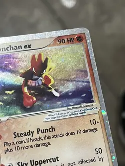 Pokemon TCG Hitmonchan ex 98/109 Ruby and Sapphire Ultra Rare Holo - Damaged - Image 3