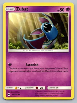 Pokemon TCG SM Base Set Zubat 54/149 - Image 1