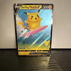 Pokemon Surfing Pikachu V Celebrations 008/025 Ultra Rare Holo 200 HP Surf 150 - Image 1