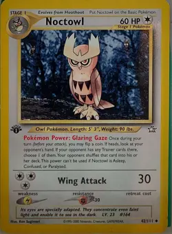 Noctowl 42/111 Uncommon Neo Genesis Pokemon 1st Edition Moderately Played - Image 1