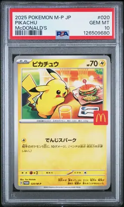 2025 POKEMON JPN M-P PROMO MCDONALD'S #020 PIKACHU PSA 10 - Image 1