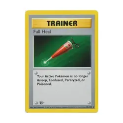 Pokemon Pokemon Base Set (Shadowless) Full Heal (U) #82 (1st Ed) EX - Image 1