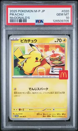 2025 POKEMON JPN M-P PROMO MCDONALD'S #020 PIKACHU PSA 10 - Image 1