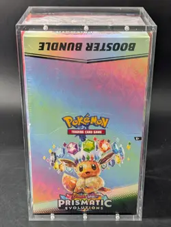 Pokemon SV8.5 Prismatic Evolutions Sealed Booster Bundle Display Case W/Acrylic - Image 1