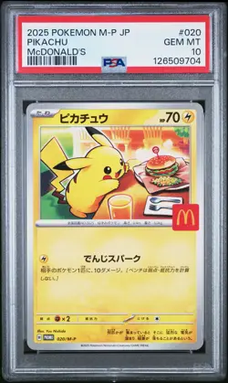2025 POKEMON JPN M-P PROMO MCDONALD'S #020 PIKACHU PSA 10 - Image 1