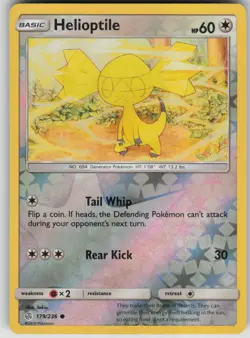 Pokemon TCG Helioptile Common Reverse Holo SM - Cosmic Eclipse 179/236 - Image 1