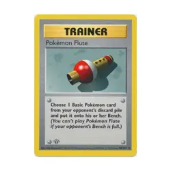 Pokemon Pokemon Base Set (Shadowless) Pokemon Flute (U) #86 (1st Ed) EX - Image 1