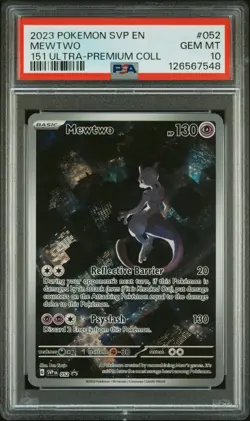 2023 POKEMON SVP EN-SV BLACK STAR PROMO 151 ULTRA-PREM COLL #052 MEWTWO PSA 10 - Image 1
