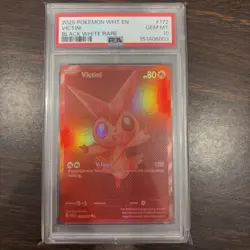 2025 POKEMON WHT EN-WHITE FLARE BLACK WHITE RARE #172 VICTINI PSA 10 GEM MT - Image 1