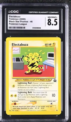 2000 Pokemon Black Star Promos Electabuzz Pokemon League #46 CGC 8.5 - Image 1