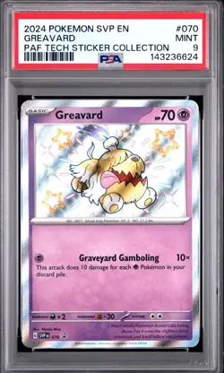 PSA 9 MINT POKEMON 2024 GREAVARD PAF TECH STICKER COLLECTION EN #070 G3652/4842 - Image 1