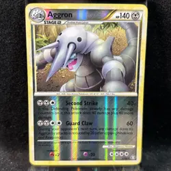 Pokemon TGC Aggron 1/102 Triumphant Reverse Holo Rare HeartGold SoulSilver - Image 1