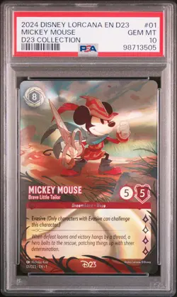 DISNEY LORCANA EN D23-D23 EXPO PROMO MICKEY MOUSE - BRAVE LITTLE TAILOR PSA 10 - Image 1