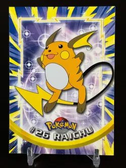 Topps Pokemon Card #26 Raichu Blue Logo NM - Image 1