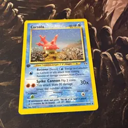 Corsola 37/75 Neo Discovery 1st Edition Pokemon Card Uncommon 2001 WotC Vintage - Image 1