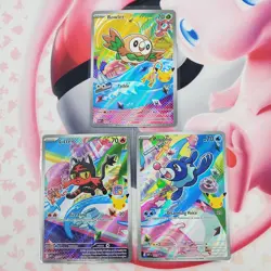 Rowlett 043 + Litten 044 + Popplio 045 - First Partner Pokemon Cards #L311 - Image 1