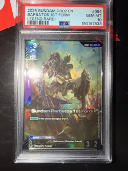 Bandai Gundam Card Game Barbatos 1st Form GD02 Legend Rare+ Holo #054 EN PSA 10 - Image 1