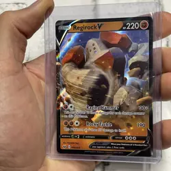 Pokemon Regirock V Ultra Rare SWSH01: Sword & Shield Base Set 104/202 NM Card - Image 2