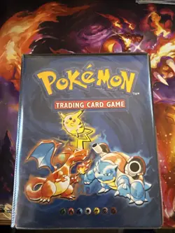Lot Of Pokemon Cards With 1999 Vintage Card Binder With Lifted Film On Corners - Image 1