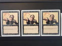 (x3) Unholy Strength - 3rd Ed - 1994 - Magic The Gathering - Combine Ship - Image 2