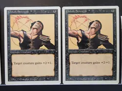 (x3) Unholy Strength - 3rd Ed - 1994 - Magic The Gathering - Combine Ship - Image 3