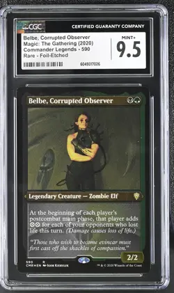 BELBE, CORRUPTED OBSERVER Commander Legends Etched Foil Rare CGC 9.5 MTG - Image 1
