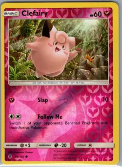 Clefairy 88/145 Reverse Holo SM - Guardians Rising - Pokemon Card - NM - Image 1
