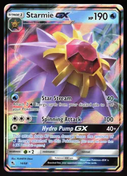 Starmie GX 14/68 Holo GX Rare Hidden Fates Pokemon Holo Near Mint - Image 1