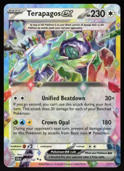 Terapagos ex 128/142 Double Rare Stellar Crown Pokemon Holo Near Mint - Image 1