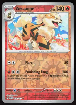 Arcanine 028/182 Uncommon Destined Rivals Pokemon Reverse Holo Near Mint - Image 1