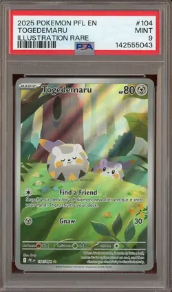 2025 Pokemon PFL EN Illustration Rare #104 Togedemaru PSA 9 MINT - Image 1