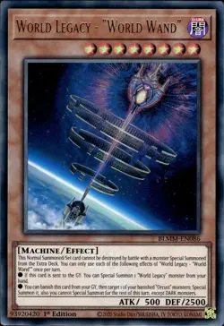 World Legacy - "World Wand" - Emblazoned Ultra 1st Ed. BLMM-EN086 - NM - YuGiOh - Image 1