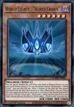 World Legacy - "World Crown" - Emblazoned Ultra 1st Ed. BLMM-EN082 - NM - YuGiOh - Image 1